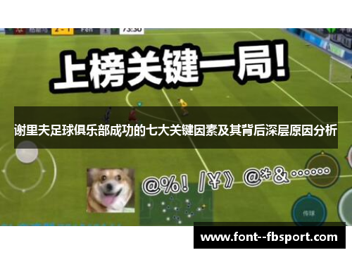 谢里夫足球俱乐部成功的七大关键因素及其背后深层原因分析